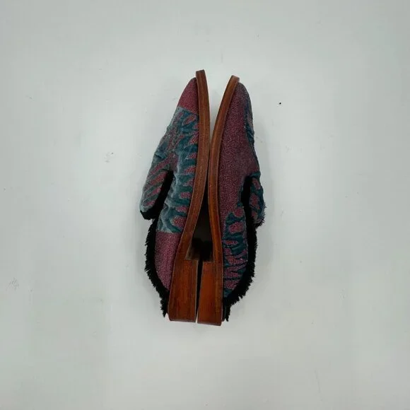 Free People Butterfly Effect Velvet Slip-On Mules Size 7.5 or 38 - Picture 3 of 7